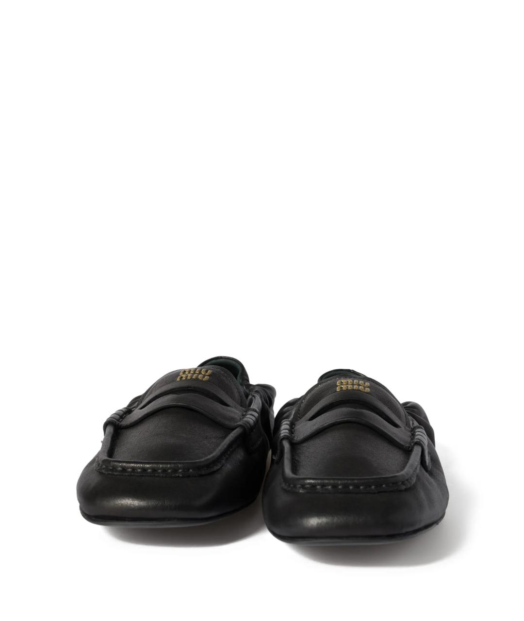 MIU MIU Черные кожаные лоферы, фото 3