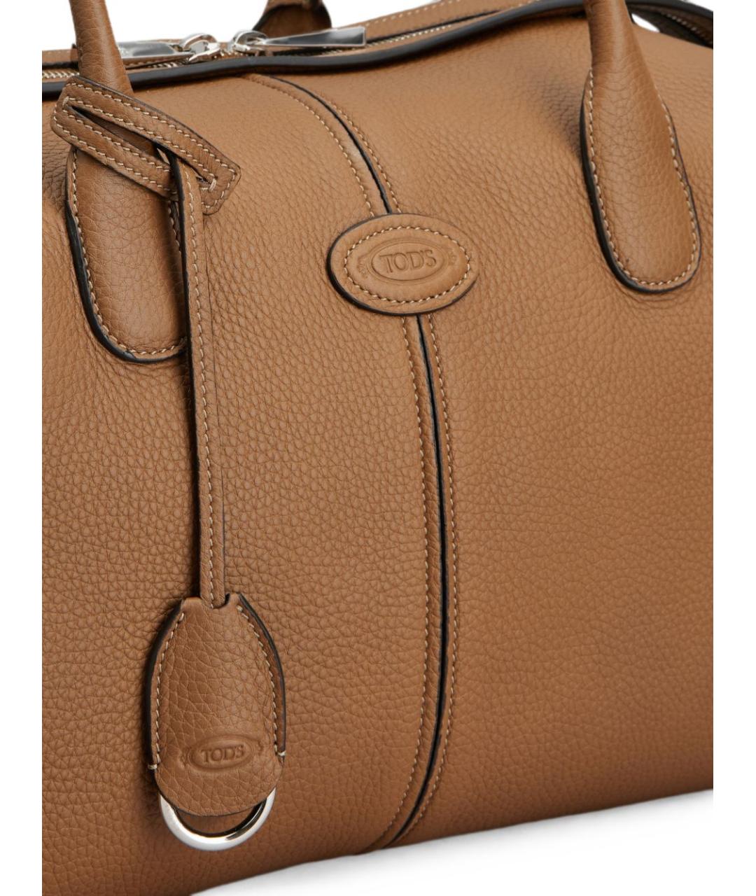 TOD'S Бежевая кожаная сумка тоут, фото 6