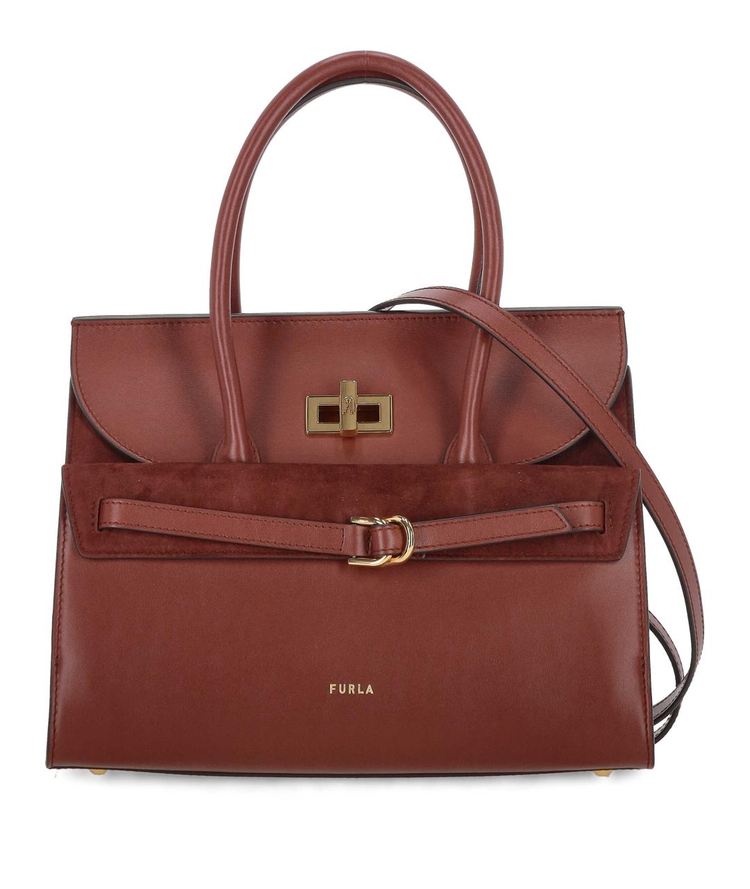 FURLA Красная кожаная сумка тоут, фото 1