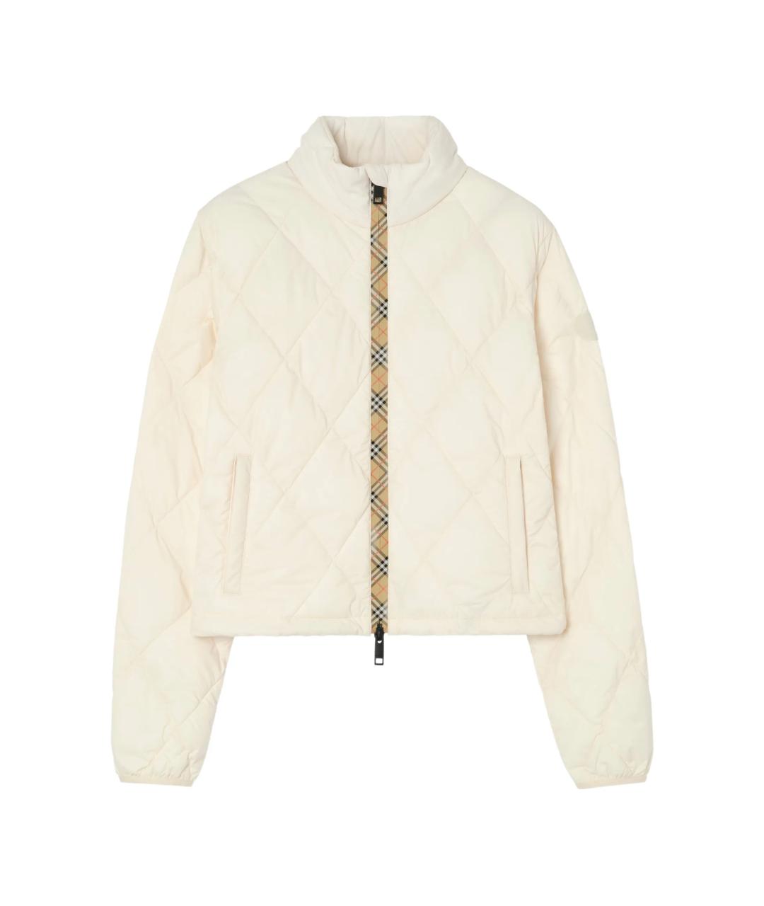 BURBERRY Бежевая синтетическая куртка, фото 1