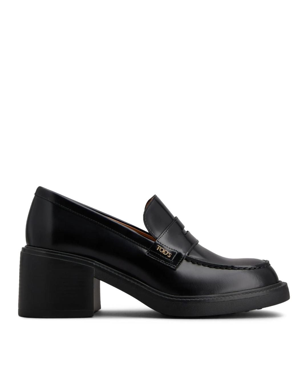 TOD'S Черные кожаные лоферы, фото 1
