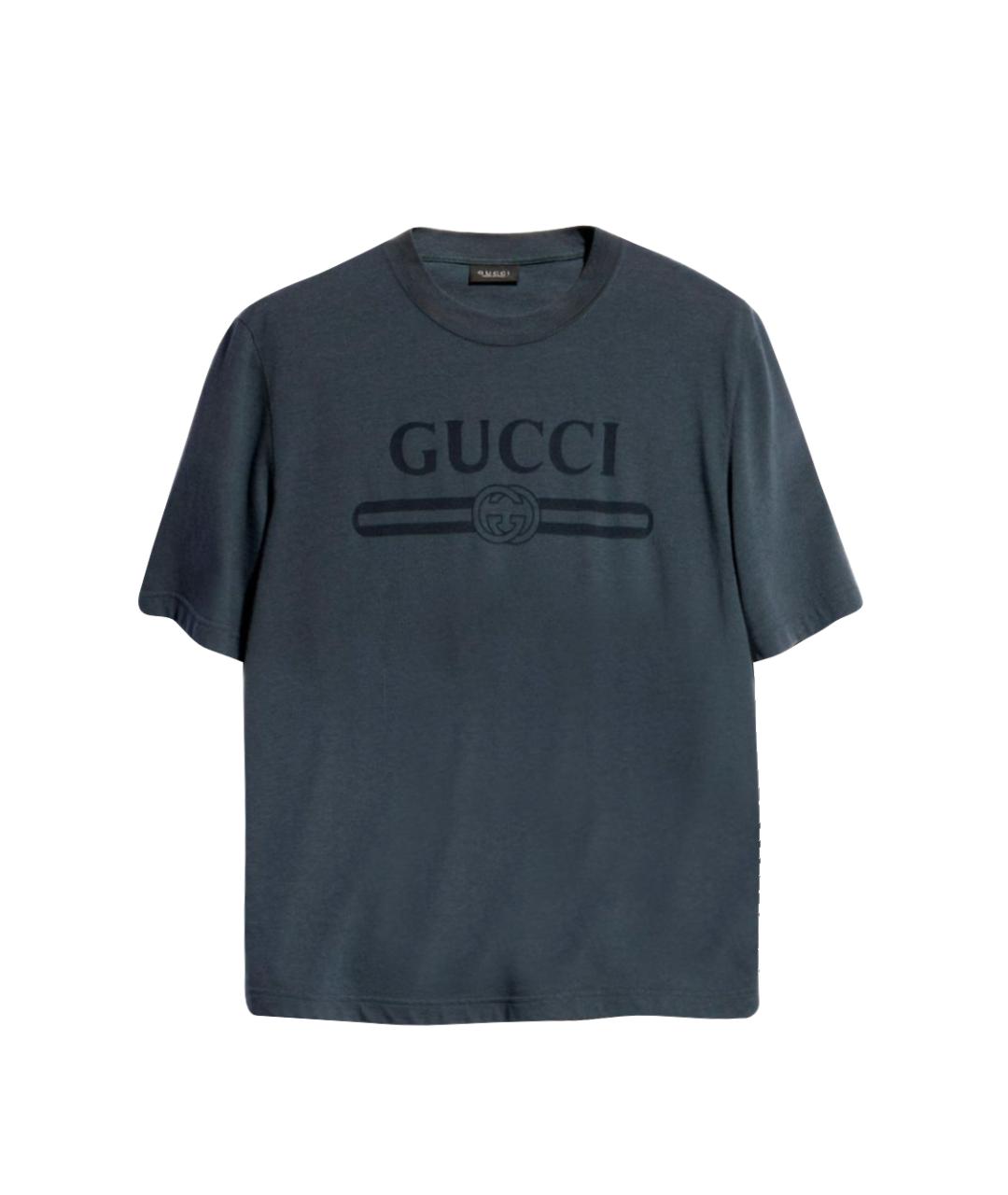 GUCCI Антрацитовая хлопковая футболка, фото 1