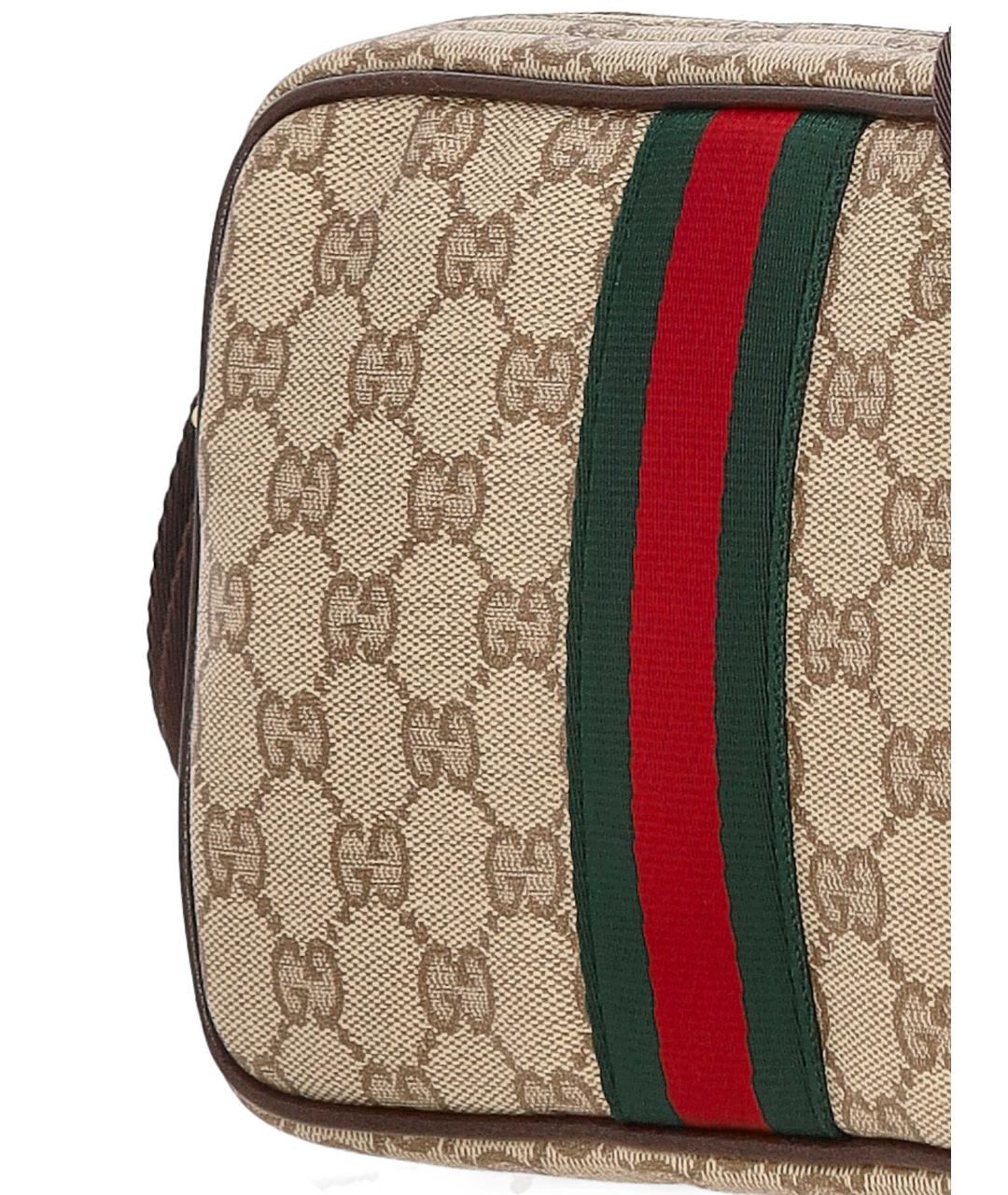 GUCCI Бежевая сумка через плечо из канвы, фото 4