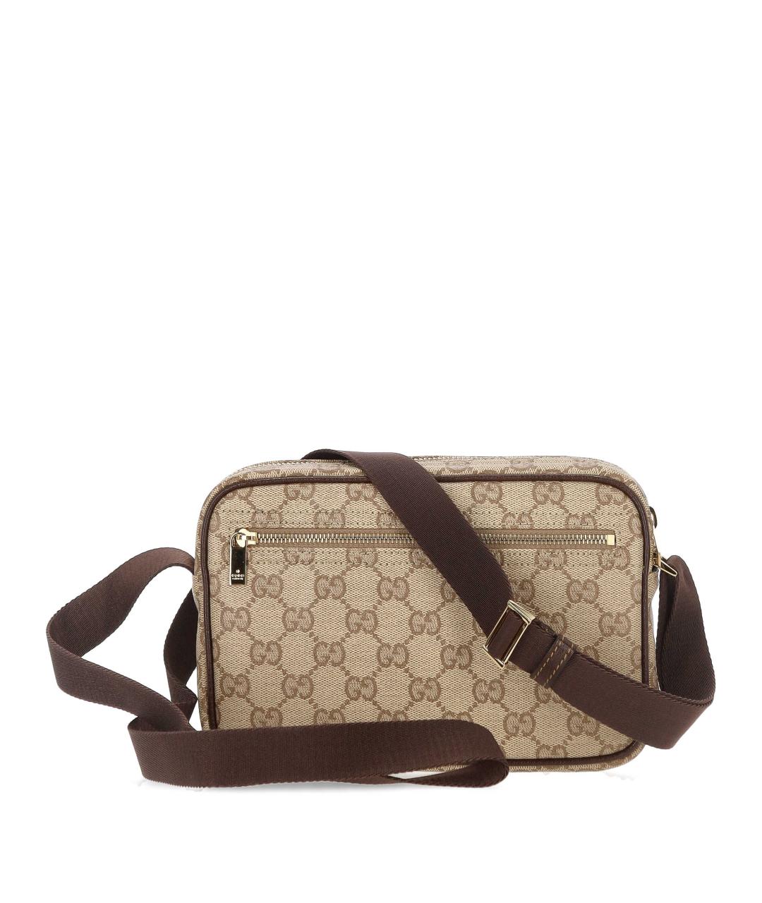 GUCCI Бежевая сумка через плечо из канвы, фото 3