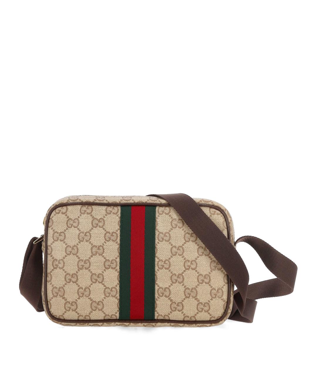 GUCCI Бежевая сумка через плечо из канвы, фото 1