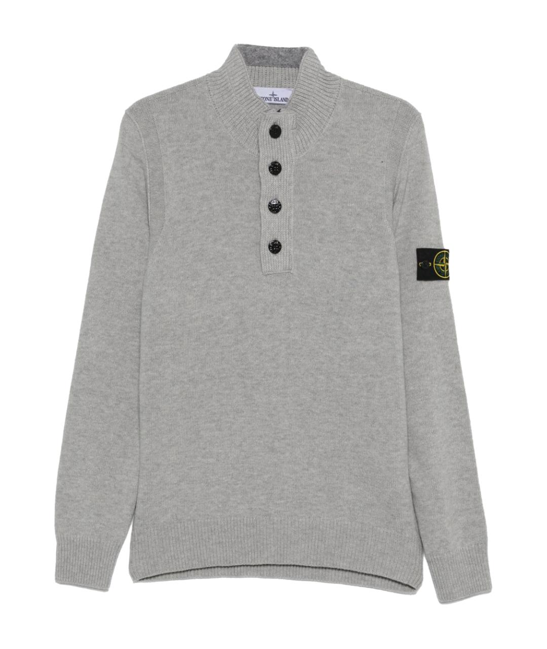 STONE ISLAND Серый шерстяной джемпер / свитер, фото 1