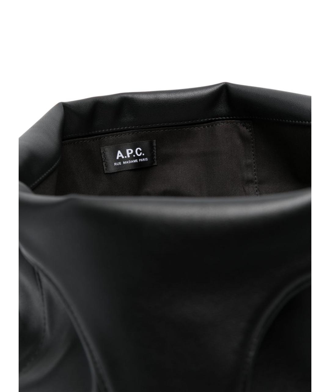 A.P.C. Черная сумка тоут из искусственной кожи, фото 3