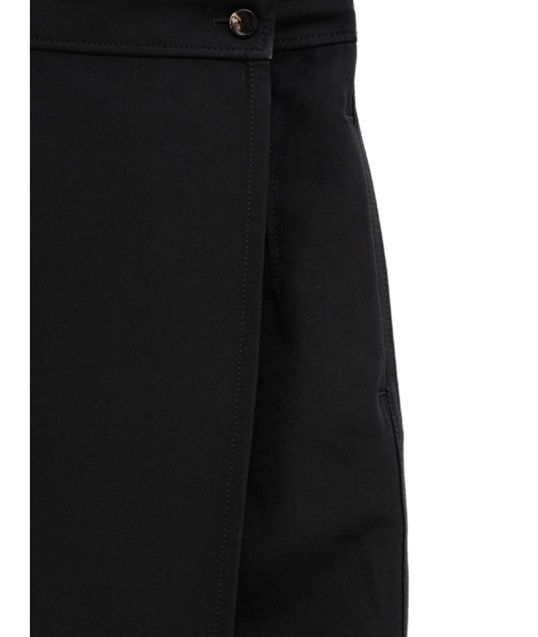 BOTTEGA VENETA Черная хлопковая юбка миди, фото 2
