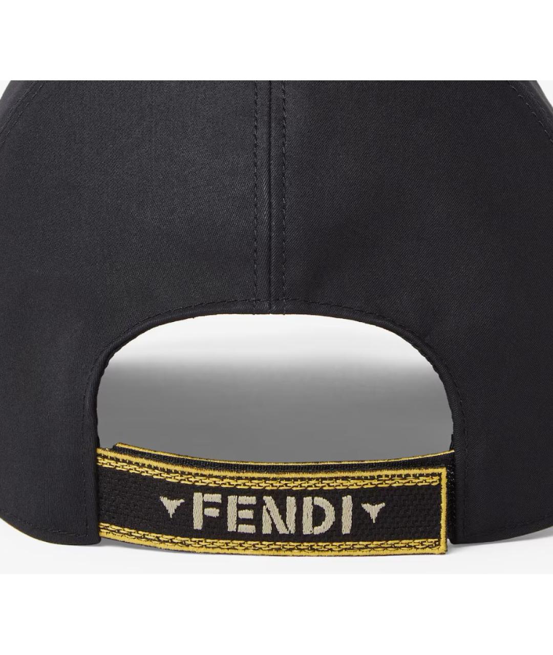 FENDI Черная хлопковая кепка/бейсболка, фото 2