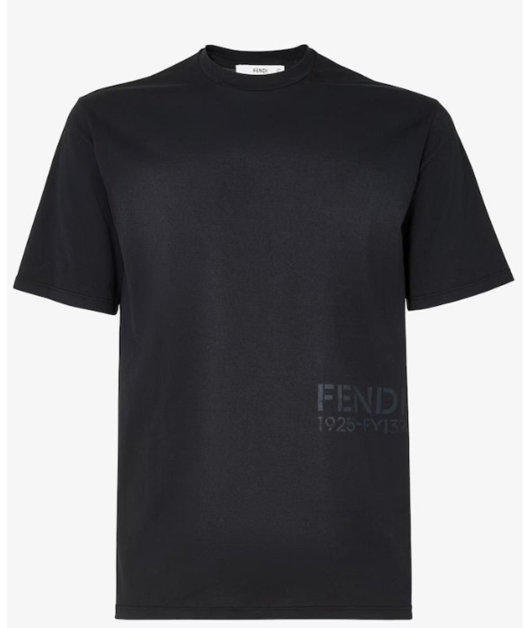 FENDI Черная хлопковая футболка, фото 4