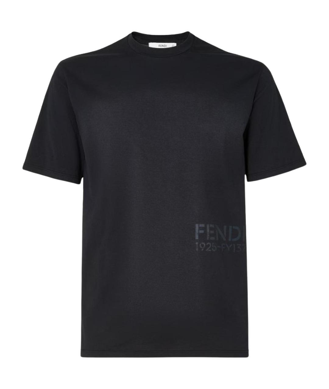 FENDI Черная хлопковая футболка, фото 1