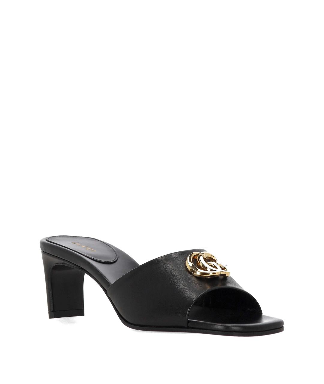 GUCCI Черные кожаные мюли, фото 5