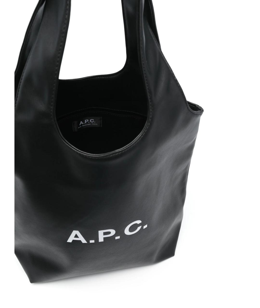A.P.C. Черная сумка тоут из искусственной кожи, фото 3