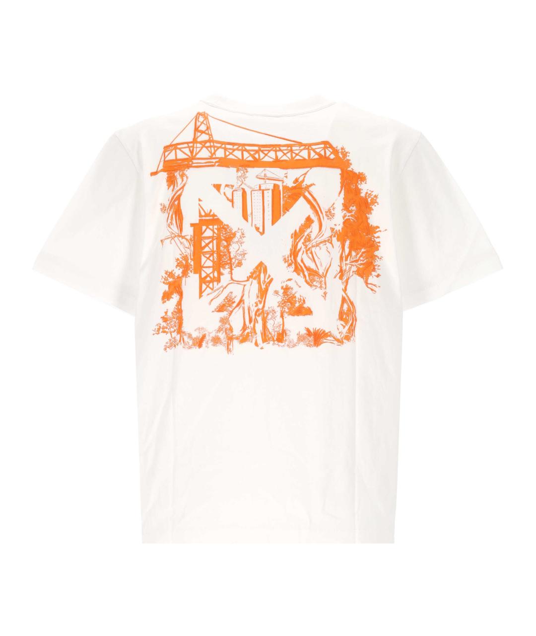 OFF-WHITE Белая хлопковая футболка, фото 3