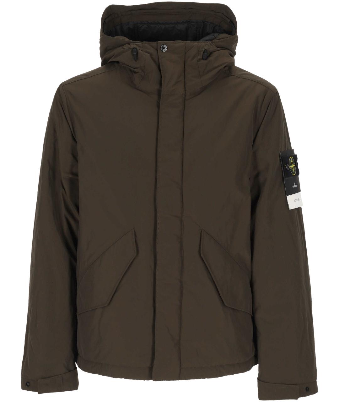 STONE ISLAND Коричневая полиэстеровая куртка, фото 1