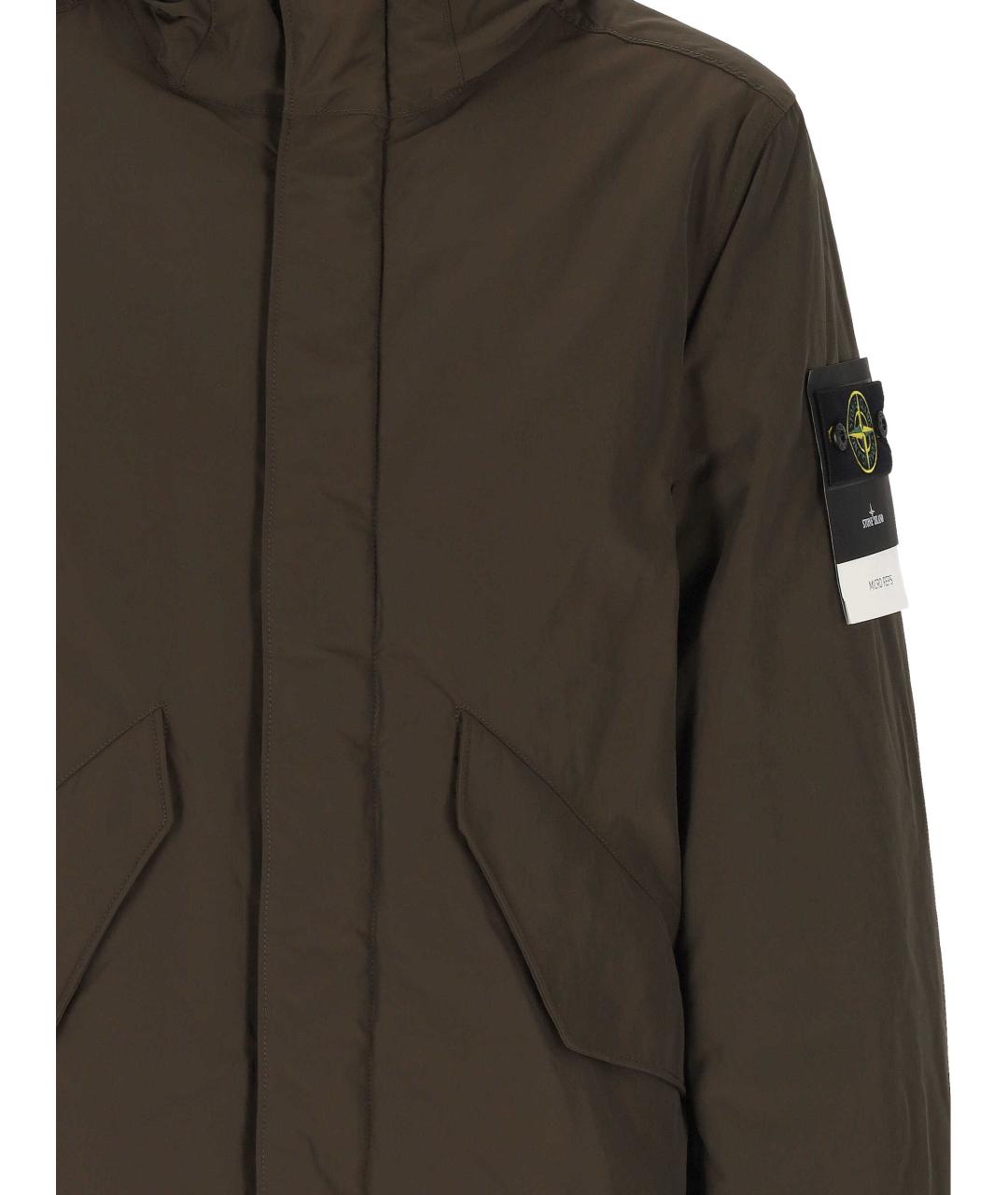 STONE ISLAND Коричневая полиэстеровая куртка, фото 2