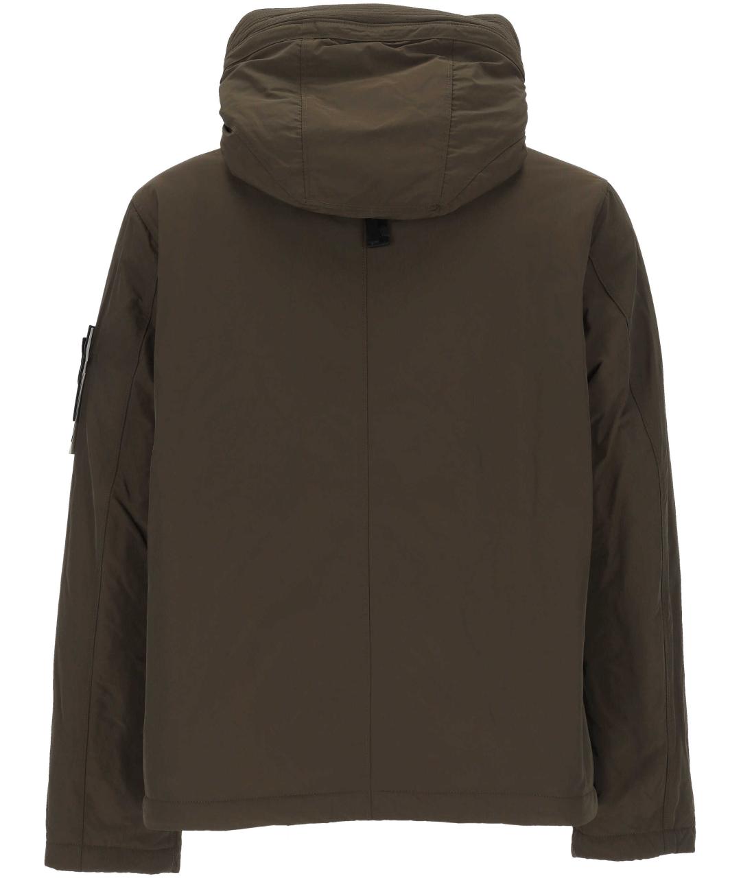 STONE ISLAND Коричневая полиэстеровая куртка, фото 3
