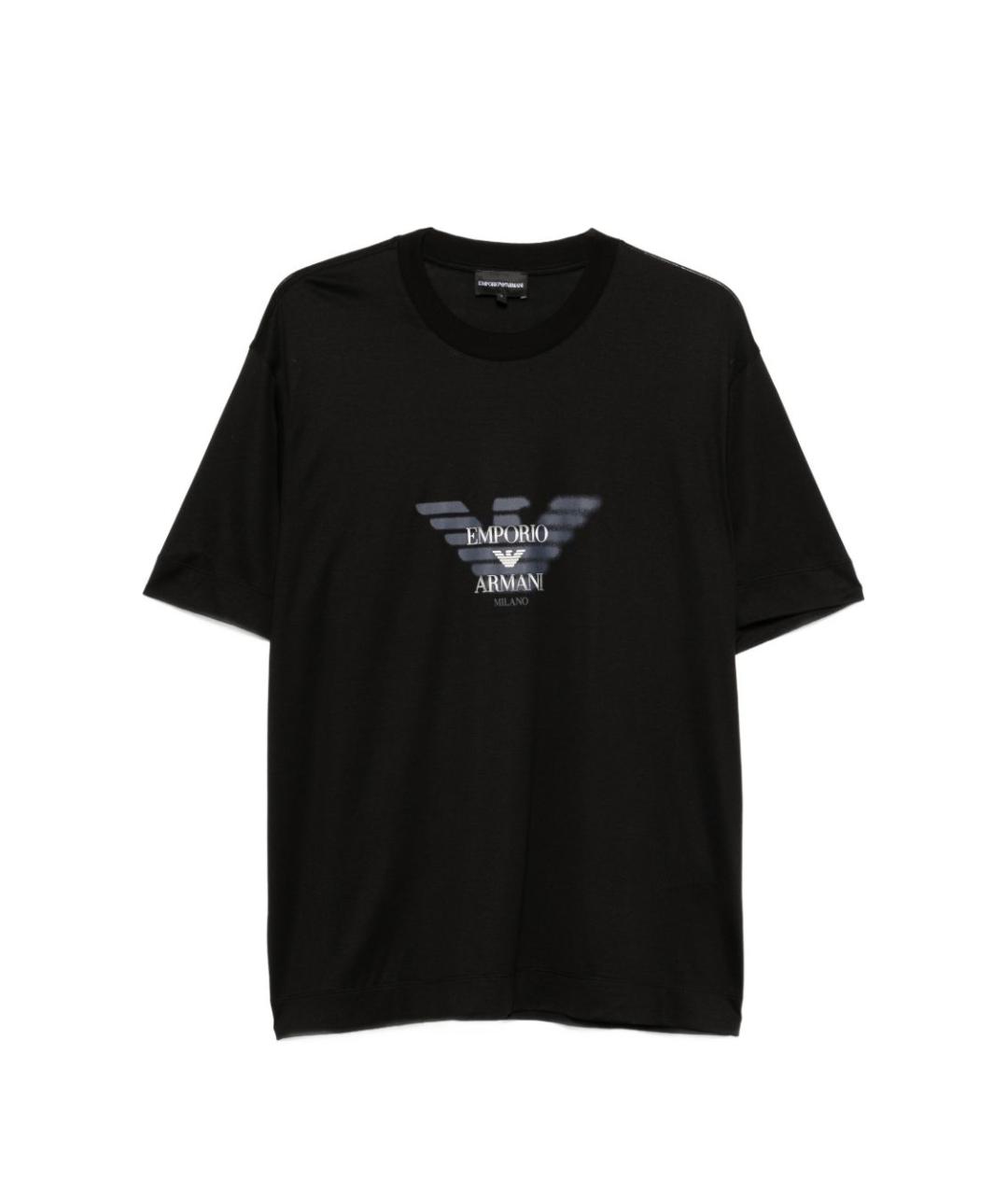 EMPORIO ARMANI Черная хлопковая футболка, фото 1