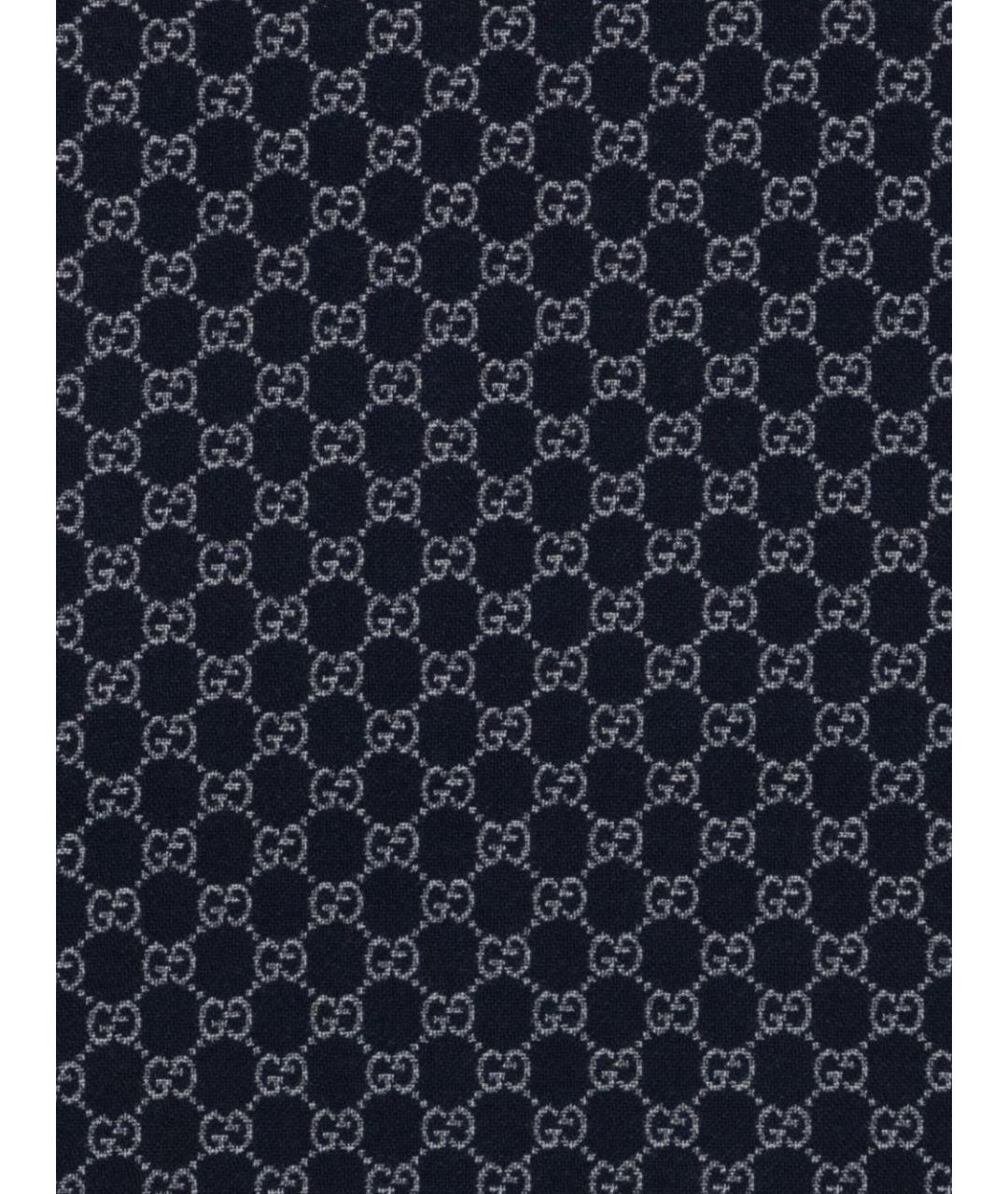 GUCCI Темно-синий шерстяной шарф, фото 2