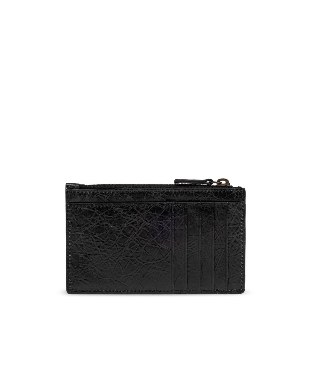 BALENCIAGA Черный кожаный кошелек, фото 3