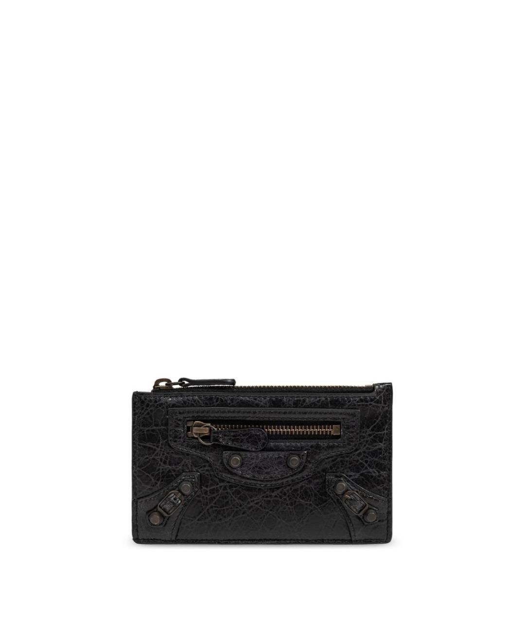BALENCIAGA Черный кожаный кошелек, фото 1