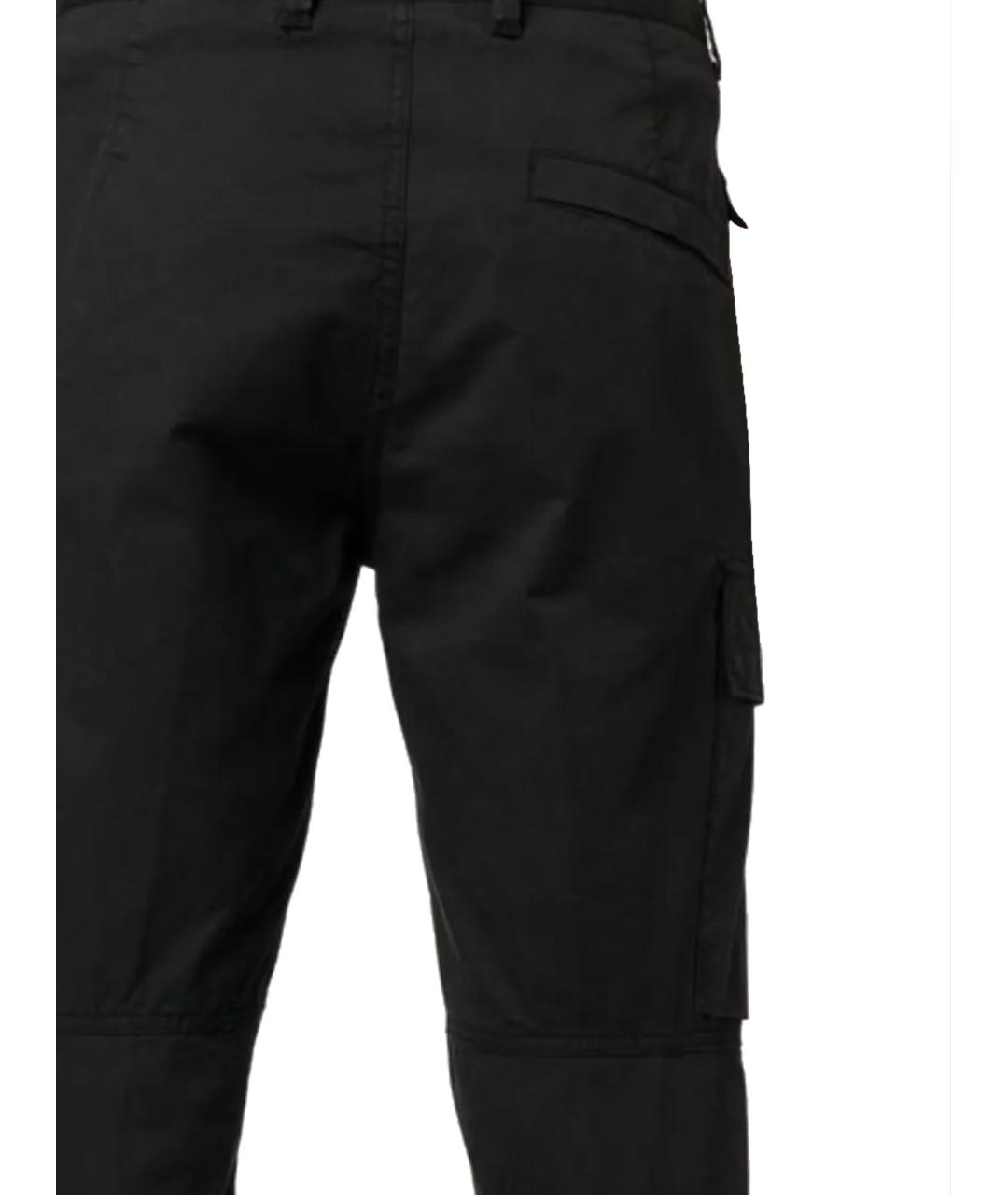 STONE ISLAND Черные хлопковые повседневные брюки, фото 3