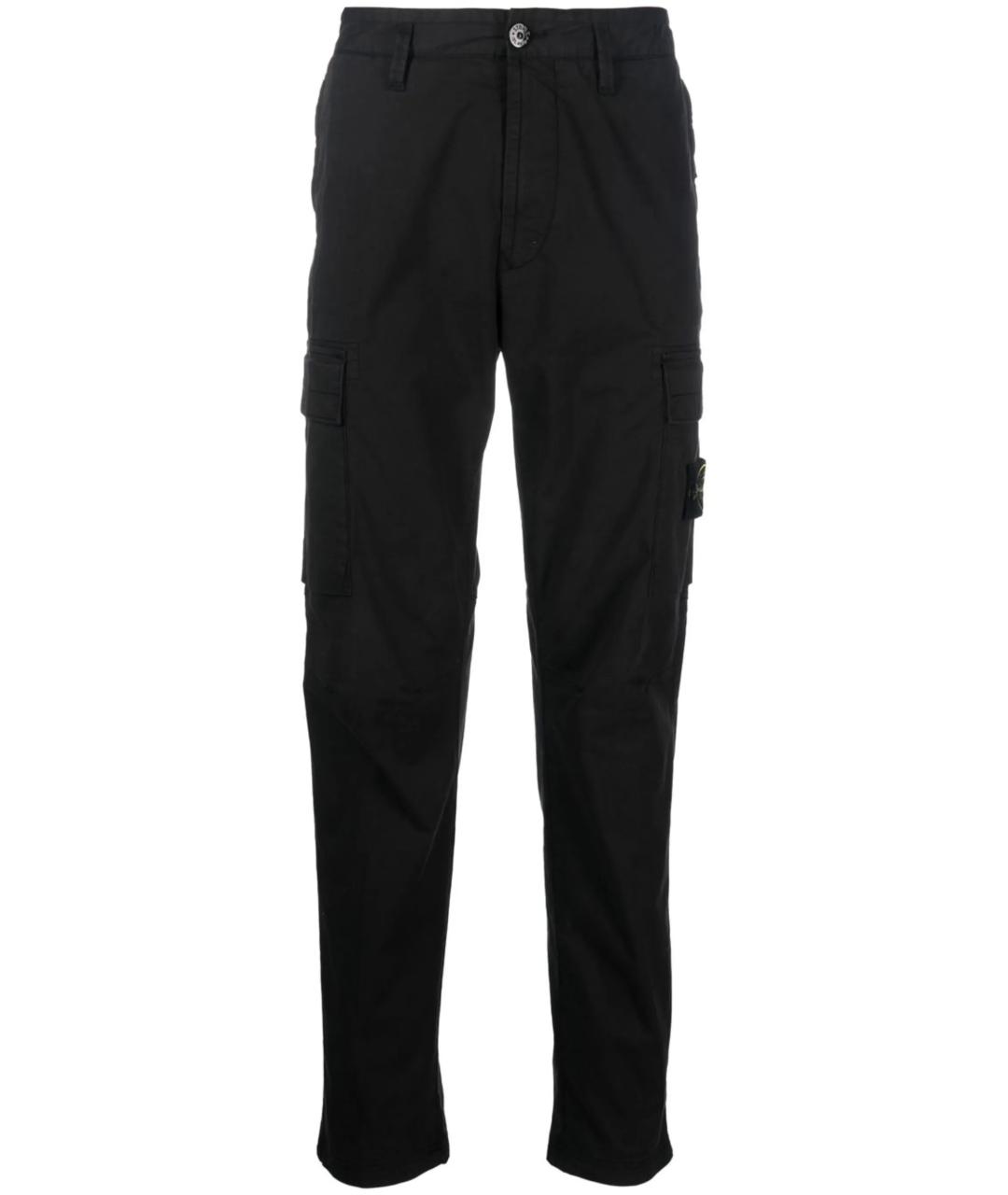 STONE ISLAND Черные хлопковые повседневные брюки, фото 1