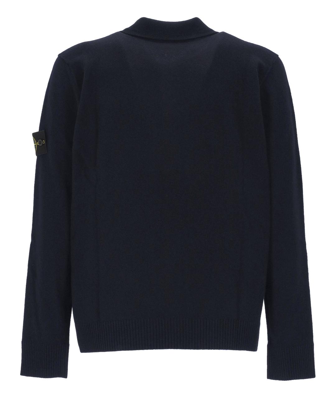 STONE ISLAND Темно-синий шерстяной джемпер / свитер, фото 3