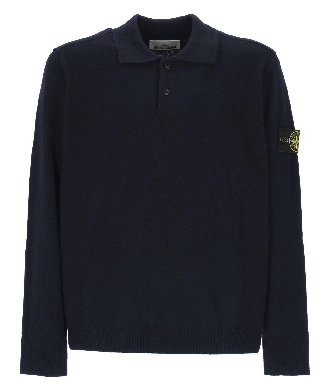 STONE ISLAND Темно-синий шерстяной джемпер / свитер, фото 1