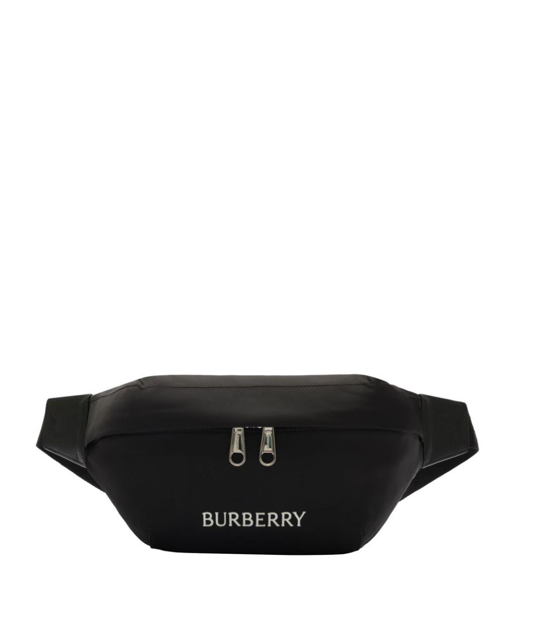 BURBERRY Черная тканевая поясная сумка, фото 1