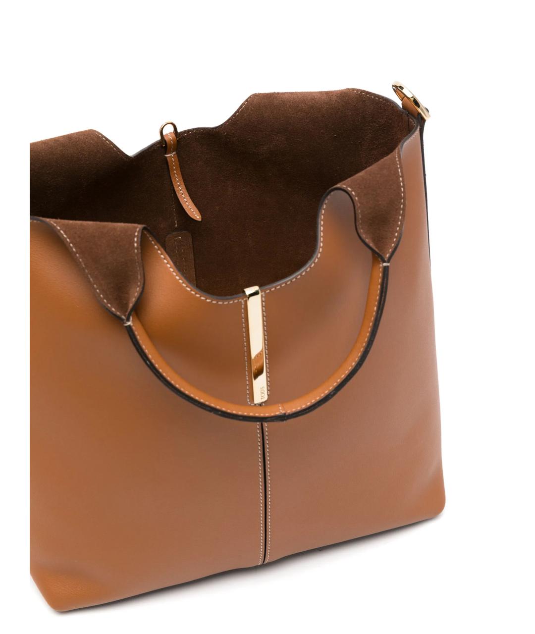 TOD'S Коричневая кожаная сумка тоут, фото 3