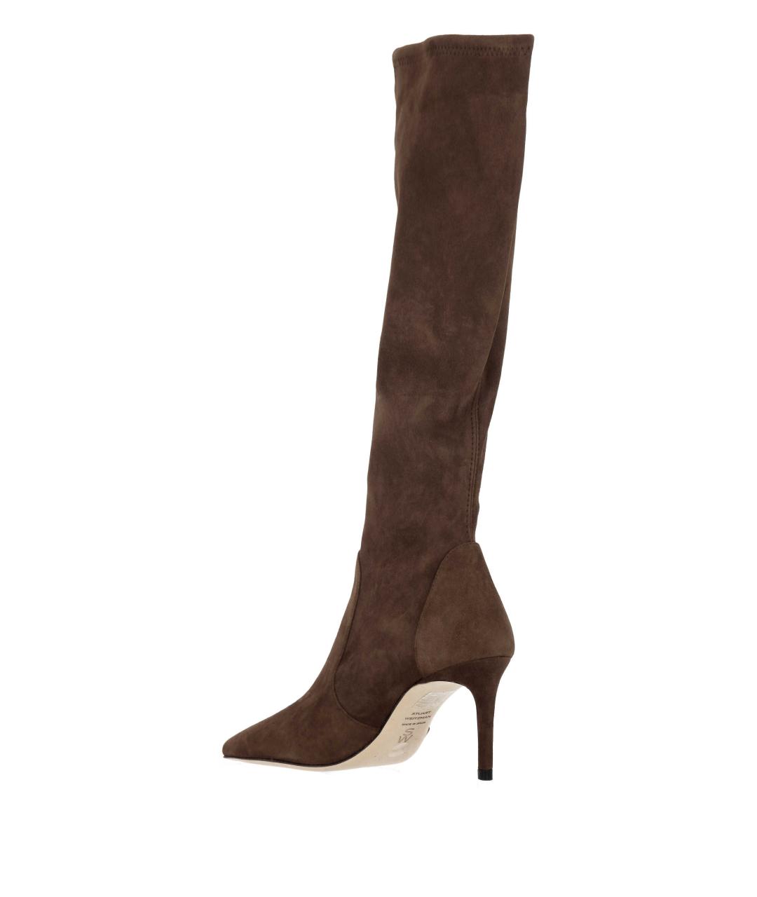 STUART WEITZMAN Коричневые кожаные сапоги, фото 3
