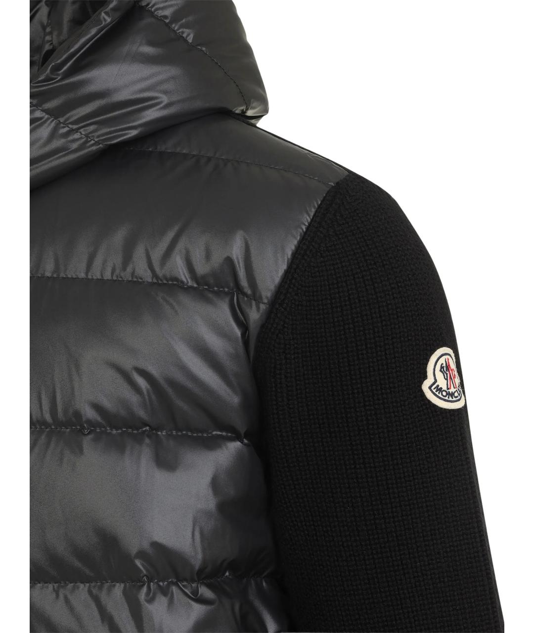 MONCLER Черная полиэстеровая куртка, фото 2