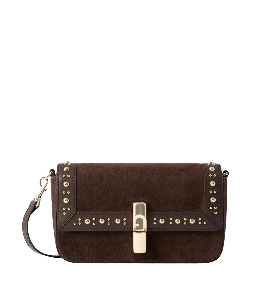 FURLA Коричневая кожаная сумка через плечо, фото 1