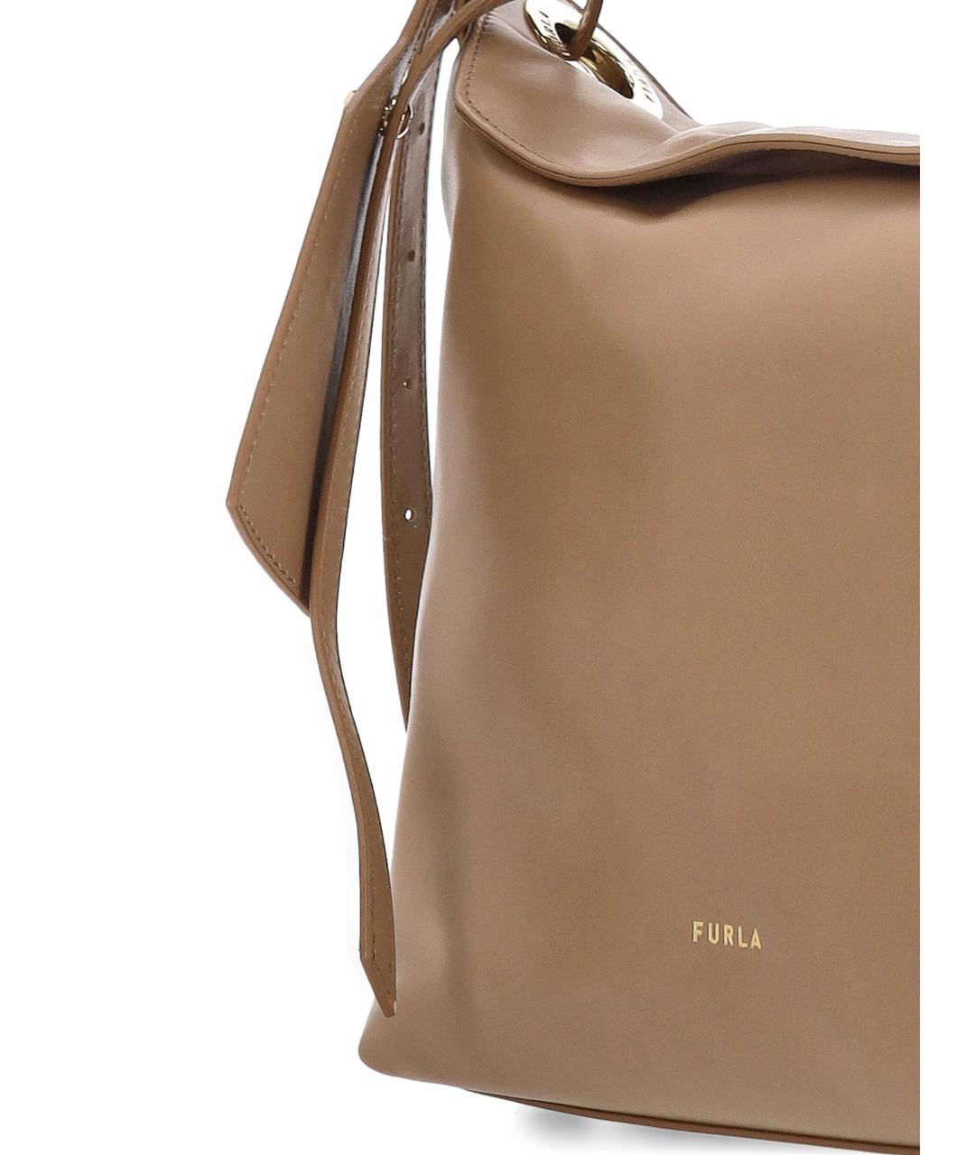 FURLA Коричневая кожаная сумка через плечо, фото 4