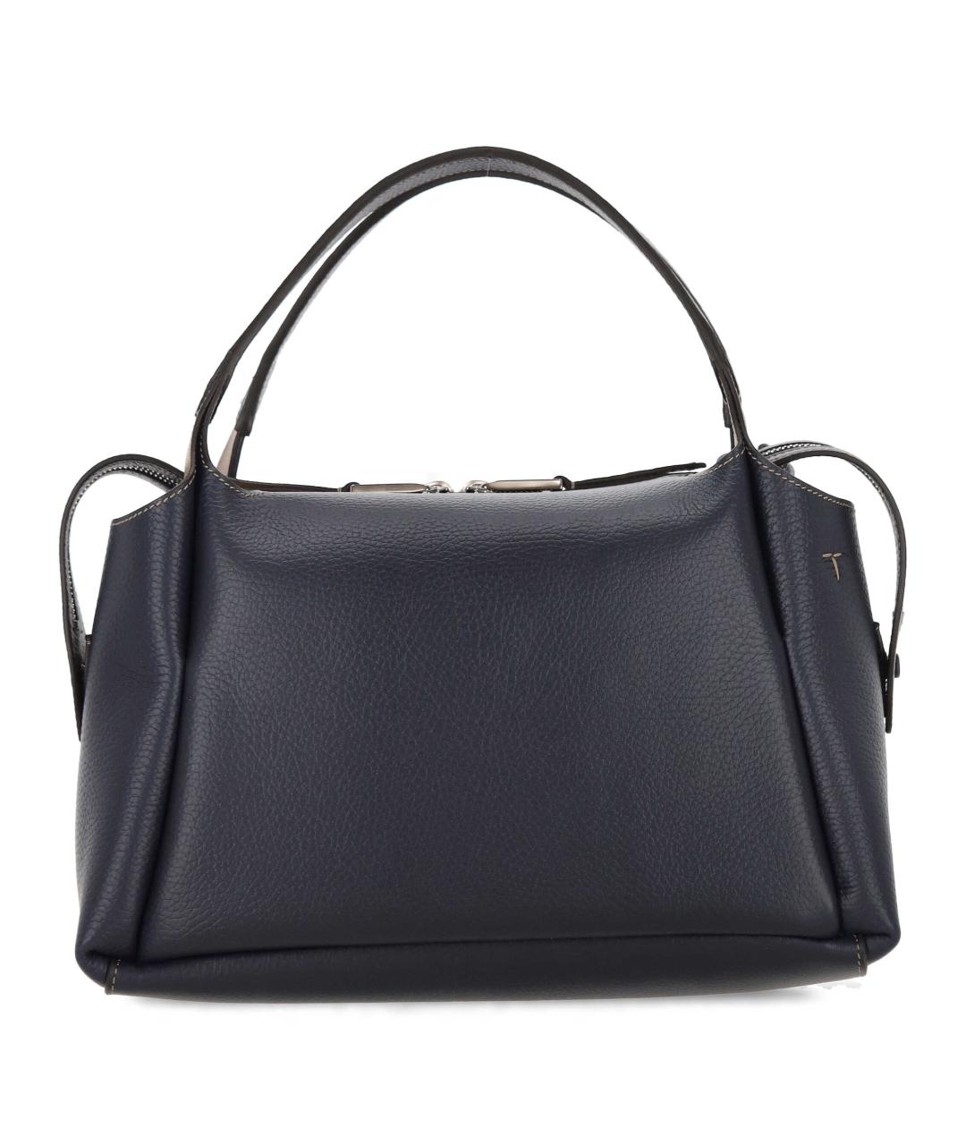 TOD'S Темно-синяя кожаная сумка тоут, фото 3