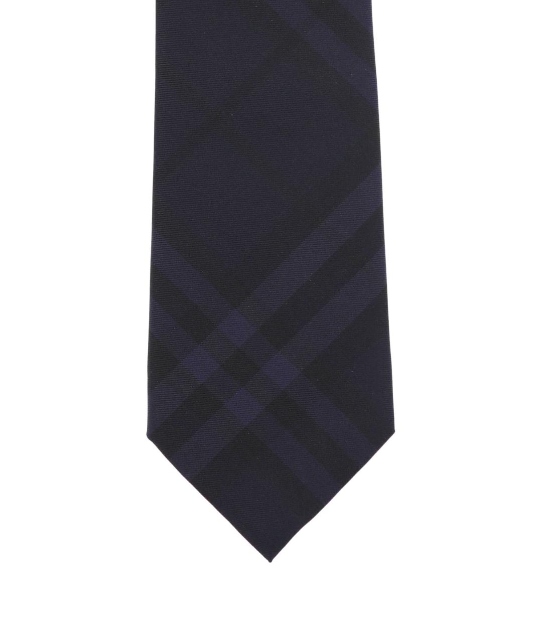 BURBERRY Темно-синий шелковый галстук, фото 2