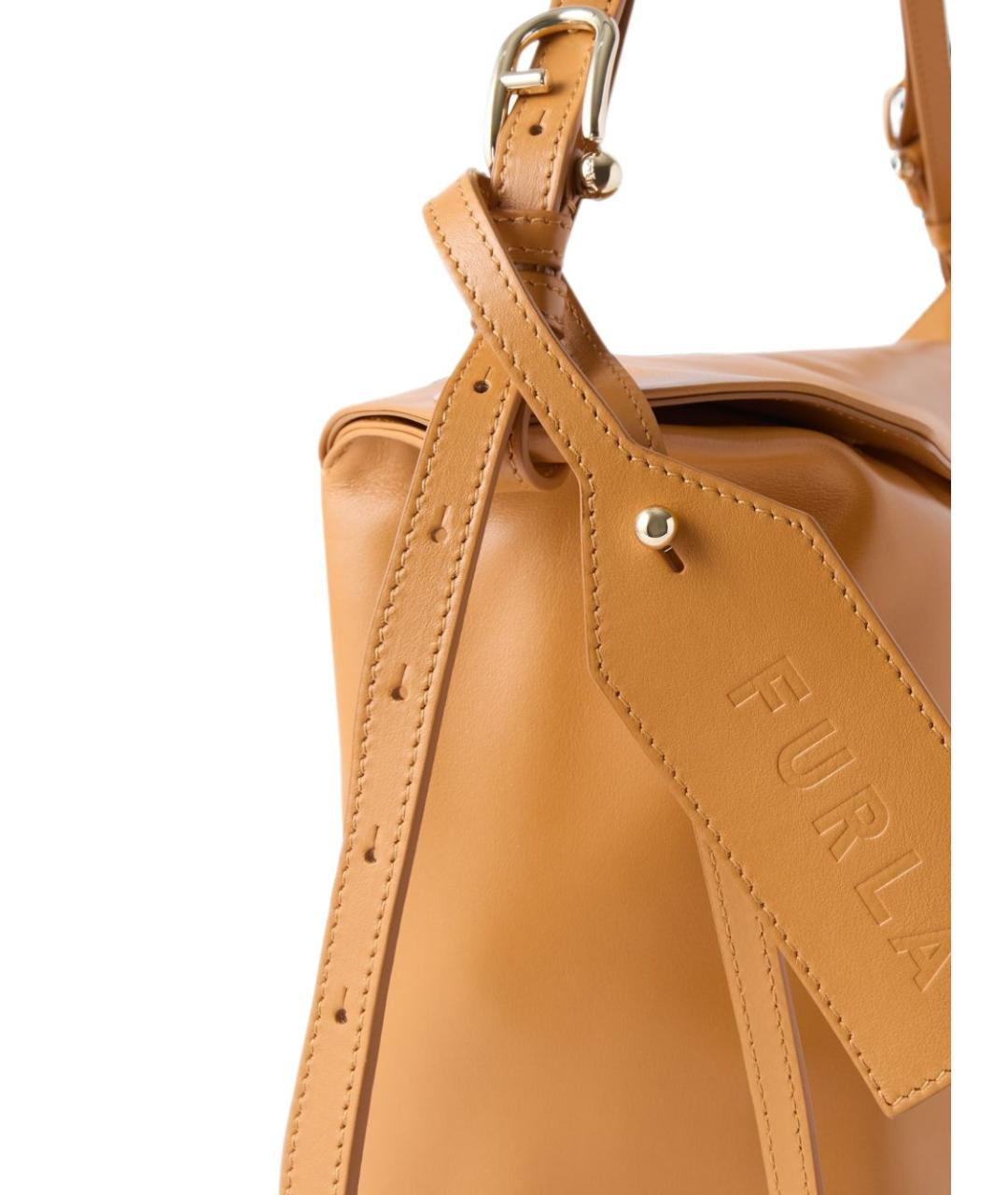 FURLA Бежевая кожаная сумка через плечо, фото 3