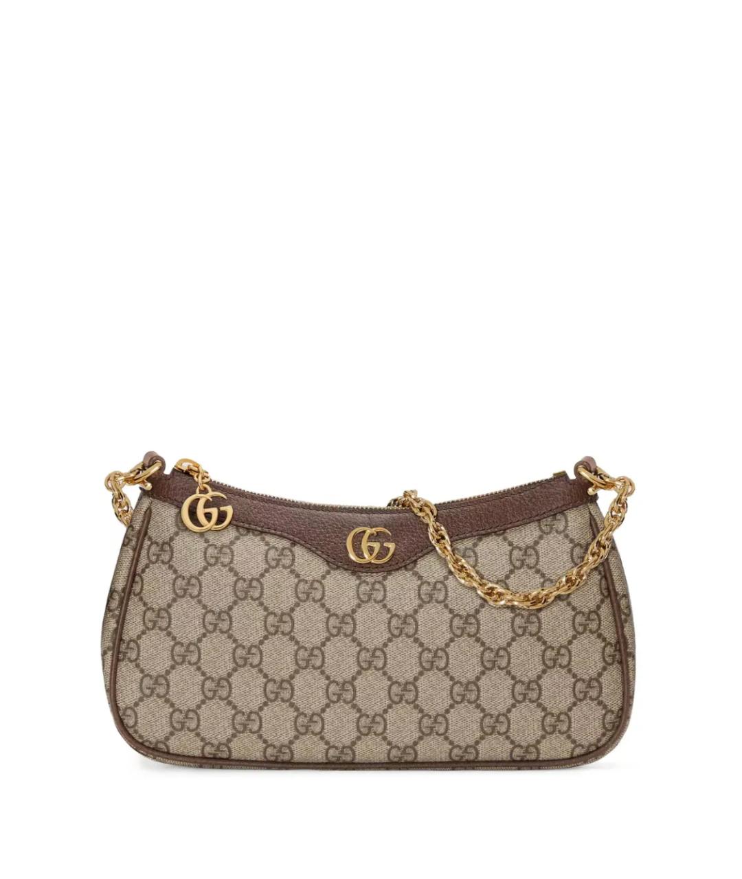 GUCCI Бежевая сумка через плечо из канвы, фото 1