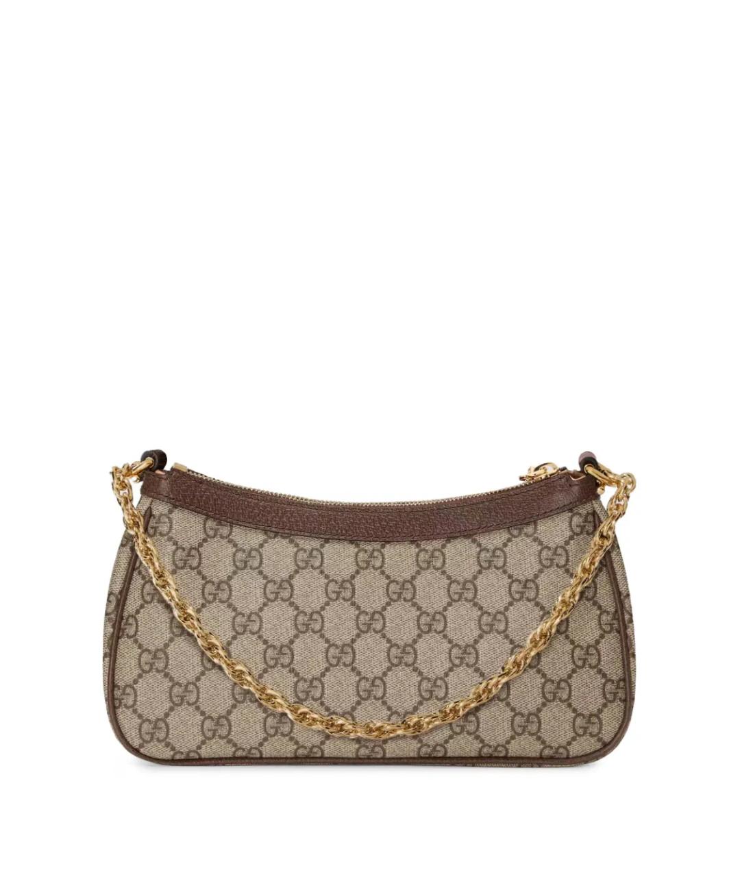 GUCCI Бежевая сумка через плечо из канвы, фото 3