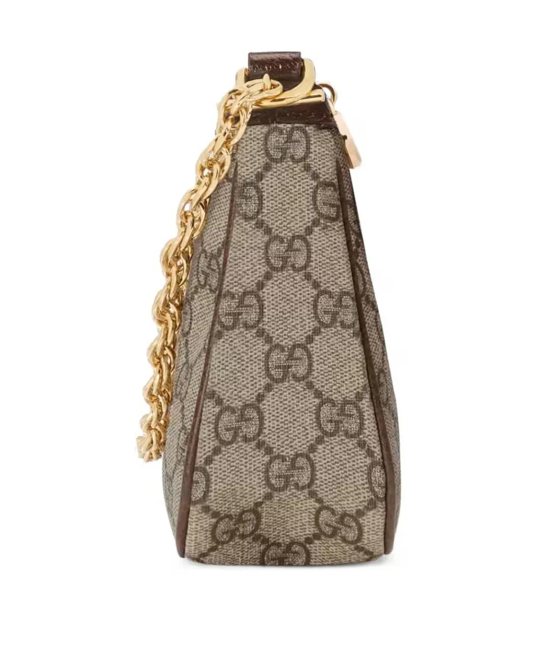 GUCCI Бежевая сумка через плечо из канвы, фото 4