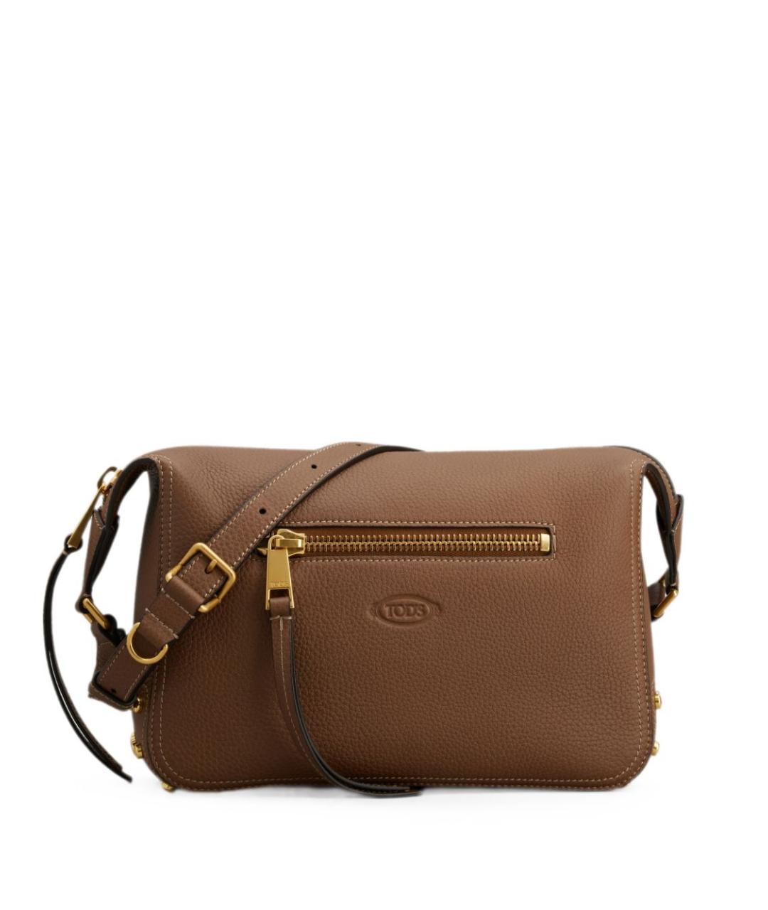 TOD'S Коричневая кожаная сумка через плечо, фото 1