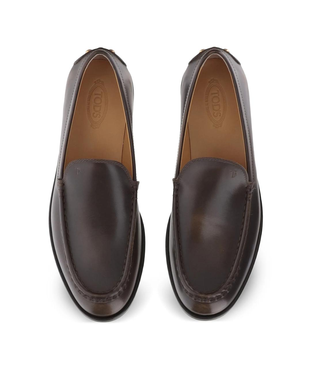 TOD'S Коричневые кожаные лоферы, фото 4