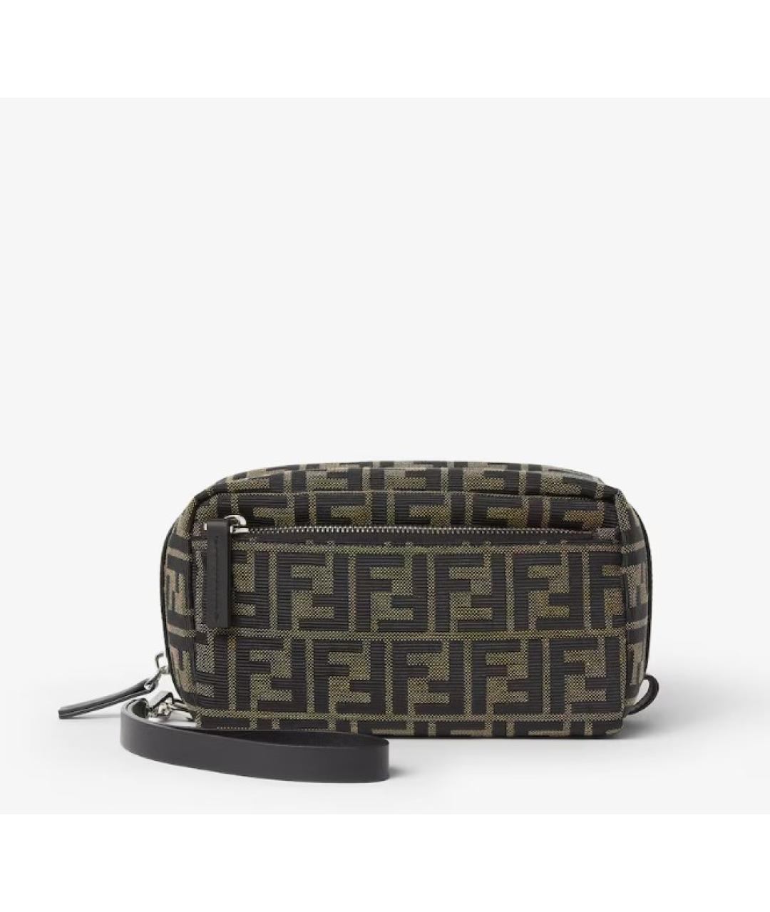 FENDI Коричневая тканевая барсетка, фото 4