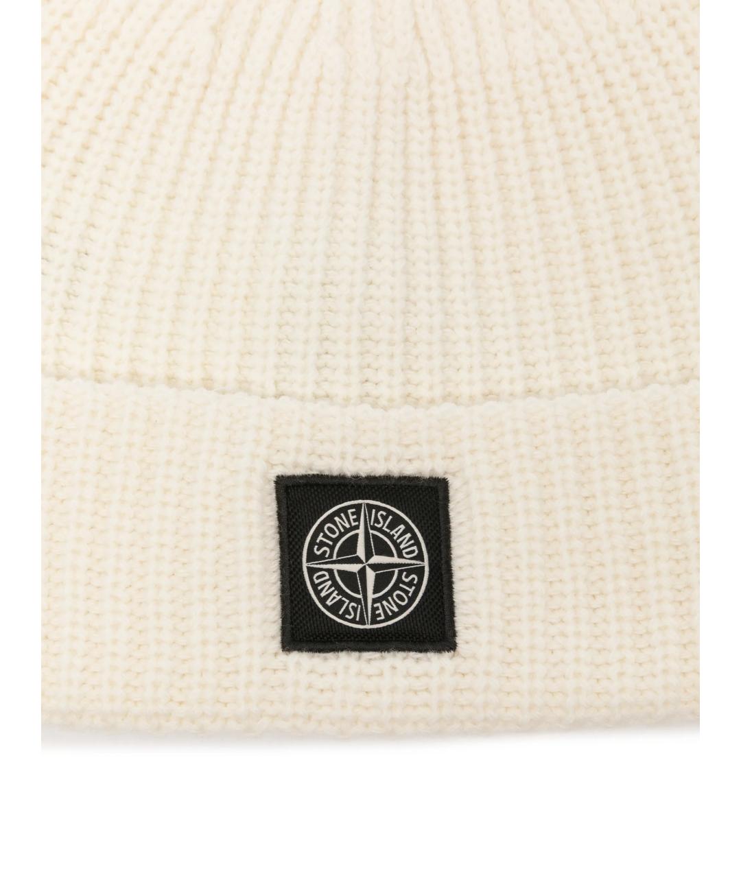 STONE ISLAND Бежевая шерстяная шапка, фото 2