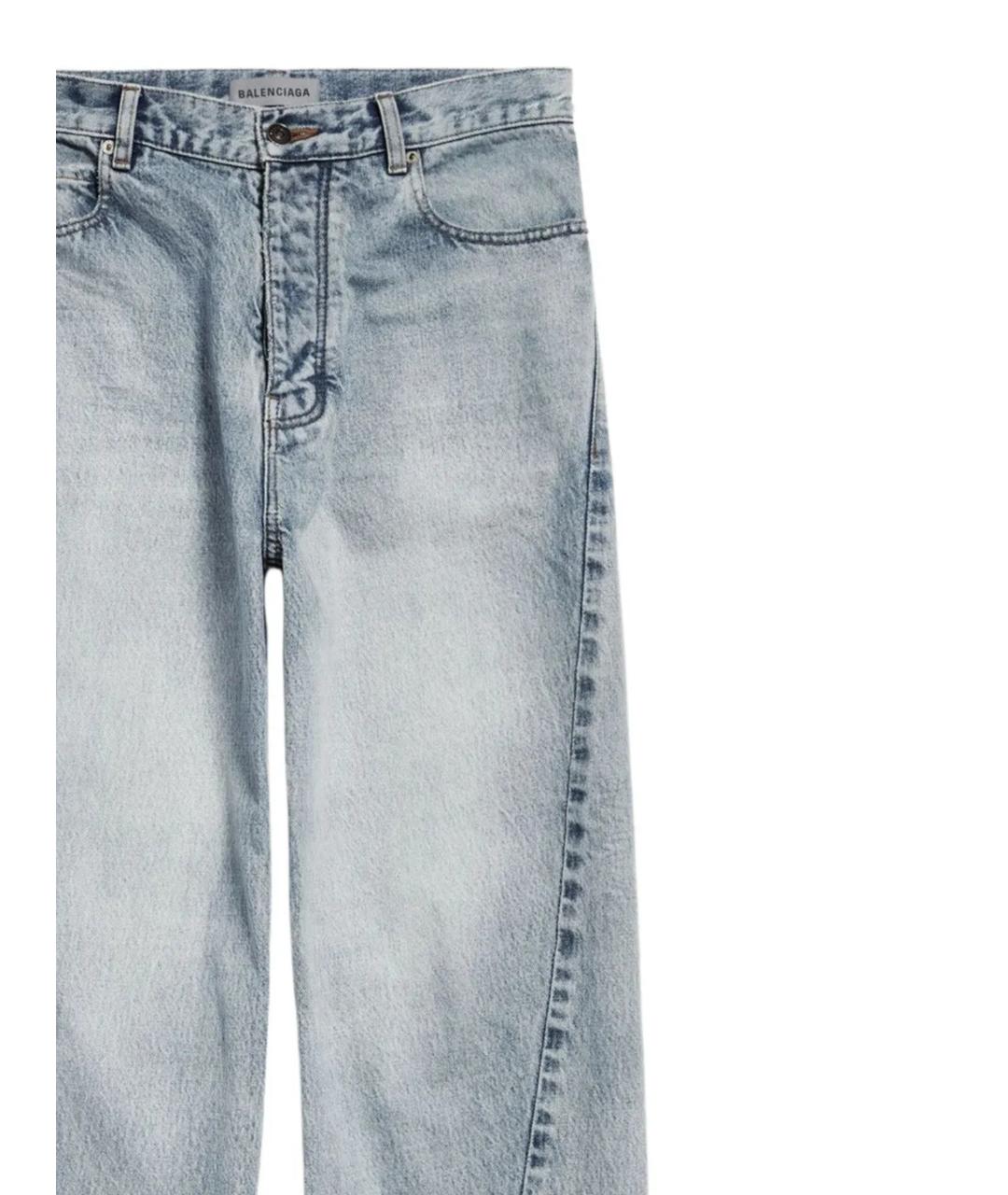 BALENCIAGA Голубые хлопковые прямые джинсы, фото 2