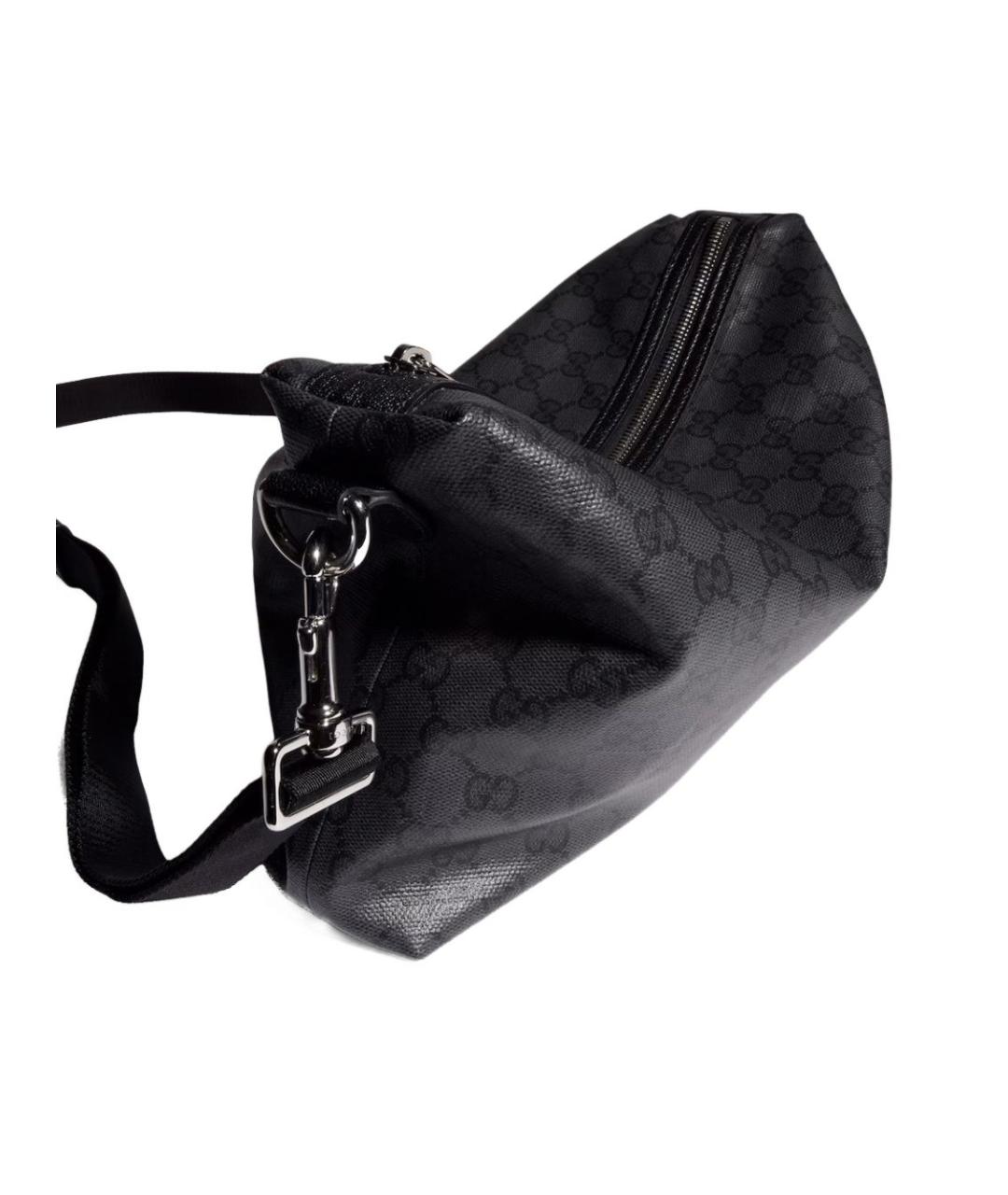 GUCCI Черная сумка на плечо из канвы, фото 4