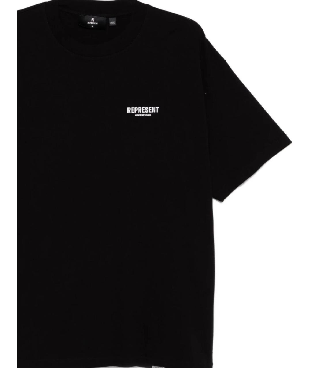 REPRESENT Черная хлопковая футболка, фото 3