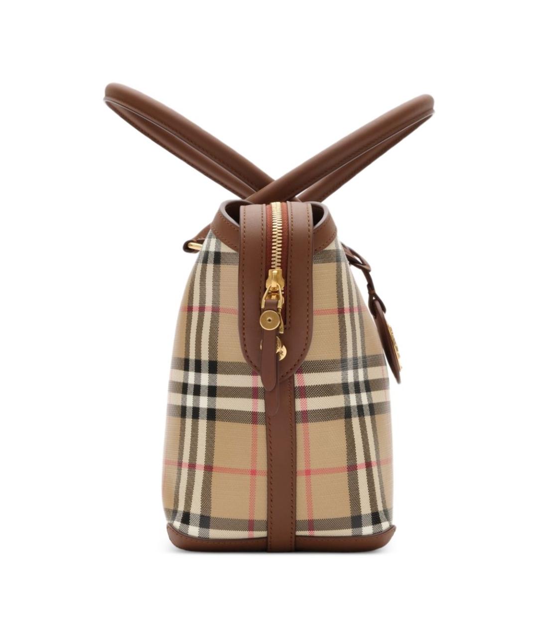 BURBERRY Бежевая сумка тоут из канвы, фото 3