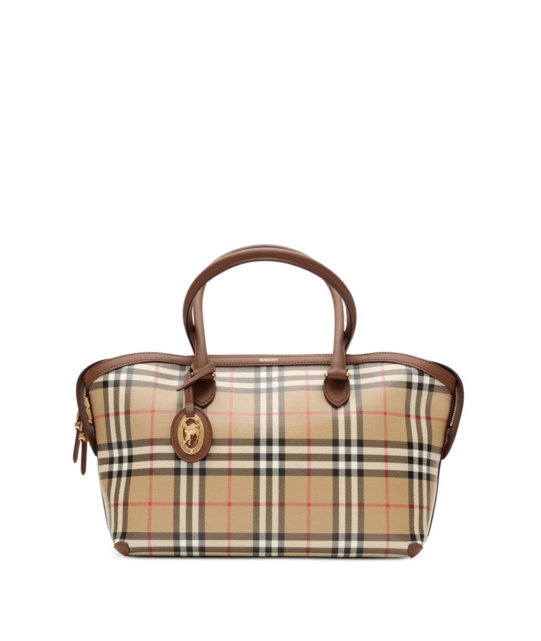 BURBERRY Бежевая сумка тоут из канвы, фото 1